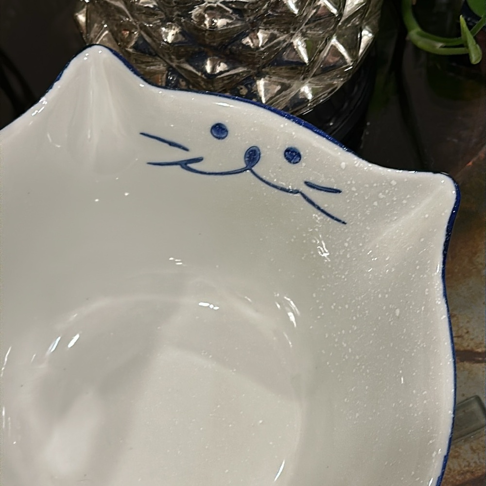 Large Fun cartoon kitty cat noodle fruit bowl ceramic - Picture 4 of 13